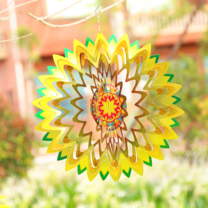 Molinetes de Viento Personalizables de Acero Inoxidable 3D, Ecológicos e Impermeables para Decoración de Jardín - Piezas Coloridas de 30 cm de Diámetro - Product Image 5