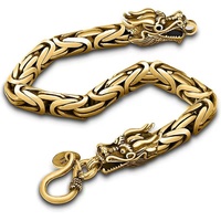 Bracelet manchette vintage tête de dragon pour homme, style punk hip-hop, chaîne à écailles, métal multicolore, plaqué argent/doré antique, gothique, motard, Beiver