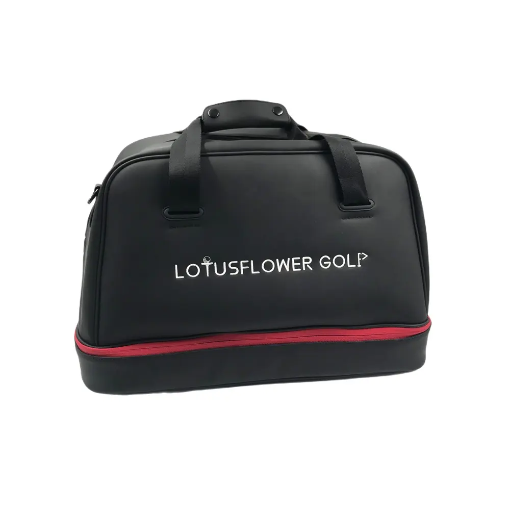 Tas Pakaian Golf Tahan Air PU Kulit Tas Pakaian Golf Portabel dengan Kompartemen Sepatu Tas Ransel Olahraga Gym untuk Pria