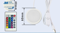 Lampes LED RGB à télécommande pour imprimante 3D Bambu, kit d'éclairage LED 001, lampe de placard ronde, lampe à LED DIY, variateur d'intensité