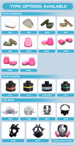 Masker <span class=keywords><strong>Respirator</strong></span> Berkualitas Tinggi 6001 dengan Filter Uap Asam Organik A1 HEPA Karbon Aktif dan Tali Kepala - Product Image 6