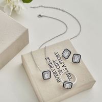 Anillos de Joyería para Mujer Dylam, Diseño Único, Plata de Ley 925, Baño de Rodio, Sin Decoloración, Corte Esmeralda, Rectángulo Esmaltado, Circonia 5A