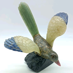 Ave de Aventurina Verde/Ágata Pera/Dumortierita para Colección de Arte BJ1080 - Product Image 2
