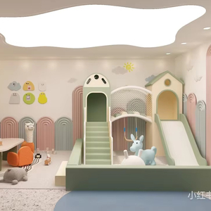 Resistente ed elegante parco giochi al coperto morbido Set di attrezzature per bambini commerciali parco giochi per bambini con scivolo e piscina a sfera - Product Image 1