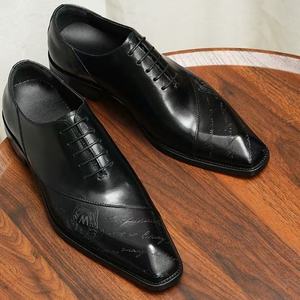 Bottes Chukka pour homme au design italien luxueux, à lacets, en cuir de haute qualité, pour l'hiver, chaussures de soirée et de travail - Product Image 1