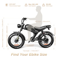 Vélo Électrique à Assistance Électrique 20" Pneus Larges Double Moteur 1000W 48V 35Ah Longue Portée 110km Norme UE 25km/h Cyclomoteur Électrique Usine