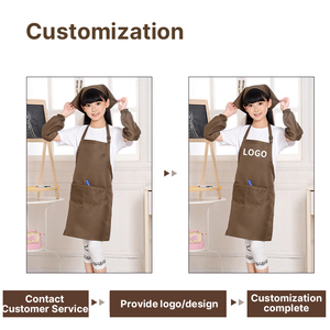 Tablier de <span class=keywords><strong>Peinture</strong></span> Imperméable Sans Manches <span class=keywords><strong>en</strong></span> Polyester pour Enfants avec Boutons Pression au Dos pour Maternelle, Salle à Manger, Logo Personnalisé - Product Image 2