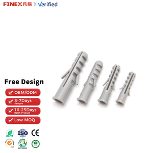 Kunststof wandplug 8x40mm grijs, expansieanker voor beton, baksteen, M4 M5 M6 bout - Product Image 2