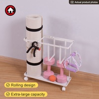 Chariot de rangement roulant pour équipement de fitness, organisateur sportif multi-niveaux avec roues, étagère de rangement réglable pour accessoires de gym à domicile