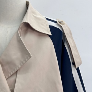 <span class=keywords><strong>Trench</strong></span>-coat <span class=keywords><strong>court</strong></span> bicolore beige et <span class=keywords><strong>bleu</strong></span> <span class=keywords><strong>marine</strong></span>, tendance, à double boutonnage, style décontracté streetwear - Product Image 3