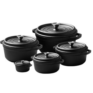 주방 조리기구 사전 양념 주철 캠핑 네덜란드 오븐 수프 요리 스튜 냄비 캐서롤 붙지 않는 주철 네덜란드 오븐 - Product Image 1