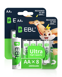 EBL OEM détaillant chaud 2800mAh NIMH batterie haute capacité 8 Pack AA piles rechargeables 1.2V NIMH batterie - Product Image 1