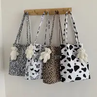 Leopard Pattern Sling Chest Bag, Multi Zipper Crossbody Bag