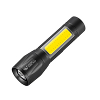 Lampe torche LED rechargeable et zoomable avec lumière latérale et principale, lampe de travail portable pour le camping, la randonnée en extérieur et les réparations d'urgence