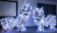 Costume de danse du lion du sud de la Chine lumineux à LED RGB, rechargeable, pour spectacle de Nouvel An et carnaval