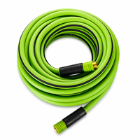 Tuyau d'arrosage multifonctionnel vert de 22,8 m en PVC souple toutes saisons avec raccords en laiton anti-pliement pour jardin et pelouse