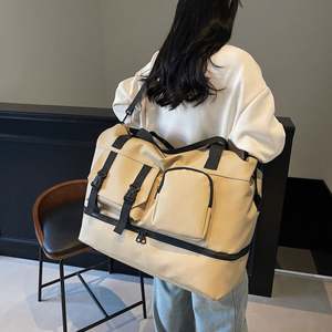 Sac de sport pour femme avec logo personnalisé, sac de voyage avec compartiment pour chaussures, sac de week-end, sac de voyage de grande capacité - Product Image 4