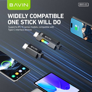 Bavin OEM สายไนลอนถัก <span class=keywords><strong>CB311</strong></span> 60W PD สาย USB ชนิด C สำหรับโทรศัพท์สายชาร์จโทรศัพท์มือถือได้อย่างรวดเร็ว - Product Image 6