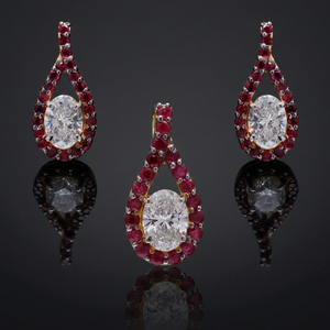 Magnifique ensemble de pendentifs solitaires en or, de qualité supérieure, orné de diamants brillants certifiés GIA, pour femmes, idéal pour les mariages et les fêtes. - Product Image 2