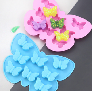 <span class=keywords><strong>Moule</strong></span> en silicone sans BPA à 8 cavités en forme de papillon pour bonbons, gâteaux, chocolats et gelées décoratives - Product Image 1