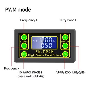 ZK-PP2K PWM tín hiệu máy phát điện 8A mô-đun điều khiển cho động cơ/Đèn Chế độ kép LCD PWM xung tần số nhiệm vụ chu kỳ điều chỉnh mô-đun - Product Image 4