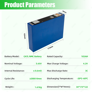 เซลล์แบตเตอรี่ XIHO Solar-Grade Catl 3.7V 103ah NMC สำหรับ<span class=keywords><strong>ตู้</strong></span>เก็บพลังงานแสงอาทิตย์แบบออฟกริด - Product Image 2