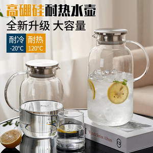 เหยือกน้ำแก้วใสขนาดใหญ่พร้อมฝาปิด สำหรับงานปาร์ตี้และใช้ในชีวิตประจำวัน - Product Image 2