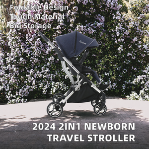 Nouvelle <span class=keywords><strong>poussette</strong></span> tendance 2025 pour bébé de 0 à 3 ans, 2 en 1, paysage élevé, voyage facile, pliage facile, grand panier pour tout-petit, <span class=keywords><strong>poussette</strong></span> en aluminium Oxford, 20 kg - Product Image 2
