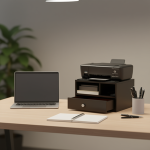 Meuble de rangement pour imprimante JGWOOD DESIGNS, en bois, avec tiroirs, pour bureau - Product Image 2