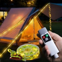 Guirlande lumineuse LED pour camping, résistante aux intempéries, avec télécommande et minuterie, pour tente, randonnée et éclairage d'ambiance extérieur