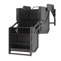 Refrigerador de Design Moderno com Grande Capacidade e Armazenamento Duplo, Armário Superior com Cesto Elevatório para Cozinha