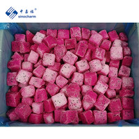 Sinocharm 4-sterrenproduct BRC-A Zoete Iqf Rode Pitaya Groothandel Bevroren Rood Drakenfruit In Blokjes Gesneden