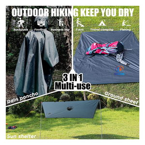 Poncho unisexe d'extérieur pour <span class=keywords><strong>vélo</strong></span>/moto/scooter Veste d'équitation Imperméable <span class=keywords><strong>Cape</strong></span> de camping Polyester Gris Randonnée Vêtements de pluie Camping - Product Image 6