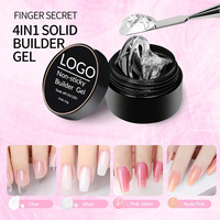Gel UV de construction solide naturel OEM ODM en pot, haute brillance, anti-adhésif, pour extension d'ongles, moulage 3D et sculpture, facile à dissoudre en 3-4.