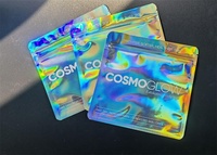 Sachets d'Emballage Personnalisés en Mylar Holographique à Fermeture Éclair, à Trois Côtés, Scellés, pour Noël, Petits