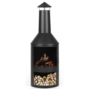 Gỗ Burner hố lửa thép đen Burner với xây dựng trong <span class=keywords><strong>log</strong></span> cửa hàng ngoài trời Vườn cuộc sống - Product Image 1