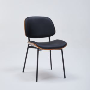 Chaises de salle à manger modernes, chaise de café en bois, revêtement en cuir PU, pieds en métal pour la maison et les restaurants - Product Image 1