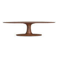 Table à manger ovale en bois massif de luxe italien, design unique, base centrale, chaise de salle à manger en bois pour maison de luxe, villa haut de gamme