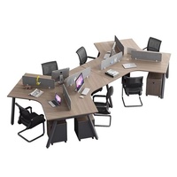 Poste de travail modulaire créatif de forme irrégulière pour 3-5/6 personnes, en PVC, finition sans peinture, bureau moderne et simple, HT Chine