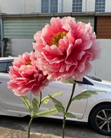Ensemble de fleurs de pivoine en soie faites à la main de luxe, fleur géante artificielle pour décoration de la maison, toile de fond de mariage, vitrine de magasin