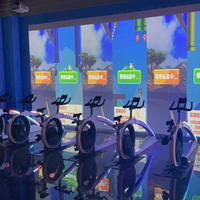 Sistema de Ciclismo Interactivo Inmersivo InteraGame, Proyección Panorámica, Juego de Carreras de Bicicletas Multijugador para Pistas Deportivas Cubiertas y Centros de Entretenimiento Familiar (FEC)