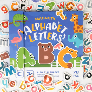 Libro de educación temprana <span class=keywords><strong>para</strong></span> niños 26 letras mayúsculas <span class=keywords><strong>en</strong></span> inglés tarjeta magnética práctica a juego juguetes educativos ortografía juego de palabras - Product Image 3