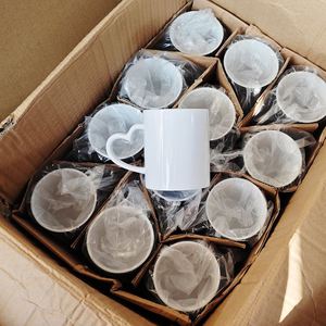 Taza de Cerámica de 11 oz con Asa en Forma de Corazón Personalizada con Caja para Sublimación, Producto en Blanco para San Valentín - Product Image 6