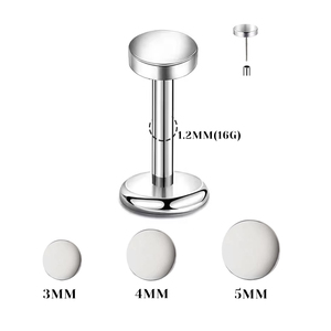 Joyería Corporal de Titanio ASTM F136 G23, <span class=keywords><strong>Piercing</strong></span> de <span class=keywords><strong>Labio</strong></span> y Nariz sin Rosca con <span class=keywords><strong>Doble</strong></span> Cabeza, <span class=keywords><strong>Piercing</strong></span> de Cartílago de Oreja, Joyería Labret - Product Image 3