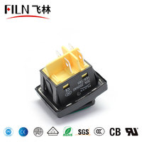 Interrupteur à bascule FILN LED on off 30A/250V Heavy Duty 4 pin DPST IP67 12V 220V 30x22 Scellé Étanche T85 Bateau Marine Interrupteur À Bascule