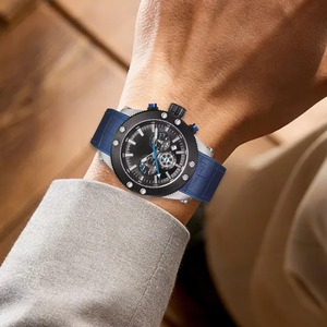 Montre de sport de luxe DK&YT pour homme, 48 mm, quartz, étanche, lumineuse, date, chronographe, bracelet en cuir - Product Image 2