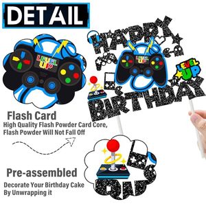 1 Adorno para Pastel <span class=keywords><strong>de</strong></span> <span class=keywords><strong>Feliz</strong></span> <span class=keywords><strong>Cumpleaños</strong></span> con Diseño <span class=keywords><strong>de</strong></span> Videojuego, Decoración Brillante para Pastel, para Baby Shower, Niños y Niñas, Artículos para Fiestas <span class=keywords><strong>de</strong></span> <span class=keywords><strong>Cumpleaños</strong></span>, Color Negro - Product Image 4