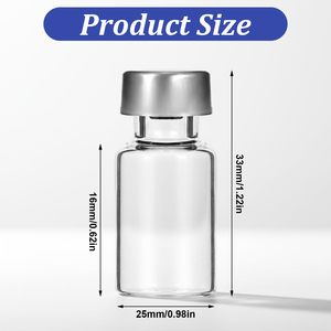 Flacons en verre vides personnalisés avec logo couleur imprimé, bouteilles pharmaceutiques stériles avec bouchon en caoutchouc pour sérum de soin et médicaments - Product Image 2