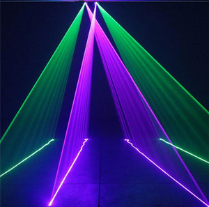 Pro hiệu ứng quét laser chiếu đôi đầu laser hiển thị 2 mắt/đầu/lỗ/đường hầm/ống kính RGB 3in1 đầy đủ màu sắc ánh sáng laser - Product Image 6