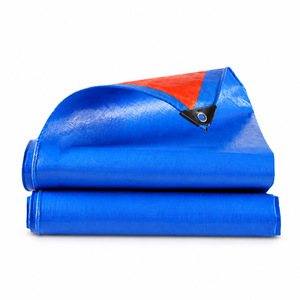 Yuanfeng-L8 Blue Orange PE Tarpaulin 6.0-7.0mm Thick Waterproof Rainproof Industrial <b>Cargo</b> <b>Cover</b> With Grommets - Product Image 2